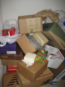 unwanted packing boxes